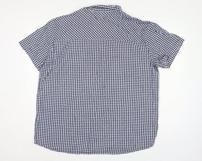 Mountain Warehouse Men’s Blue Gingham Check XL Short Sleeve Button-Up Shirt