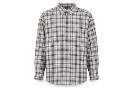 Blue Harbour Men’s Grey Plaid Cotton Button-Down Shirt XL Long Sleeve