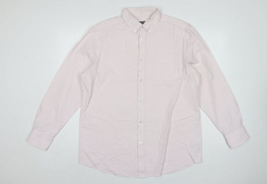 Back view of Debenhams The Collection Men’s Pink Stripe 16.5 Classic Fit Dress Shirt