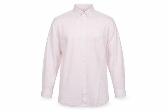 Front view of Debenhams The Collection Men’s Pink Stripe 16.5 Classic Fit Dress Shirt