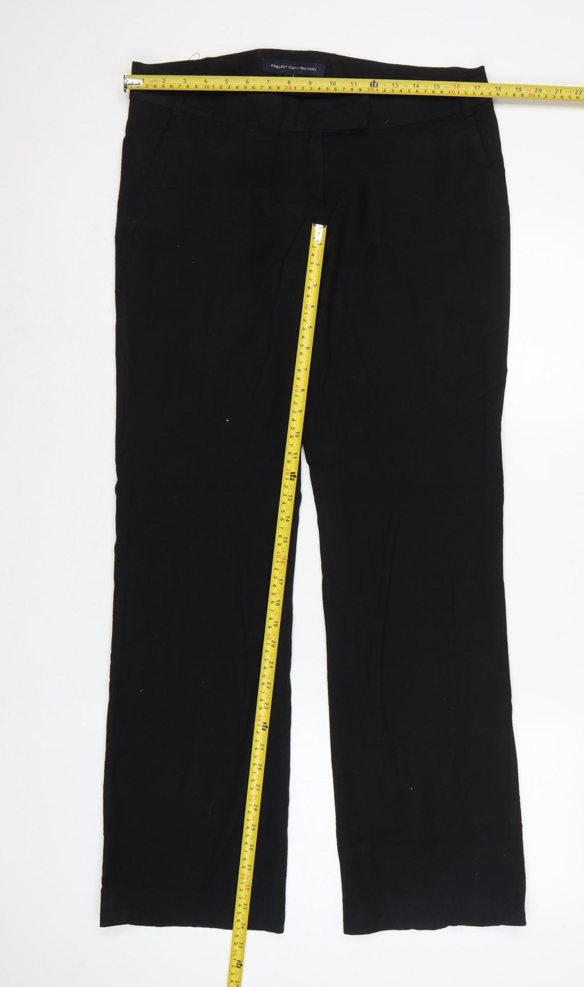 French Connection Women Black Size 14 Tailored Straight Dress Trousers