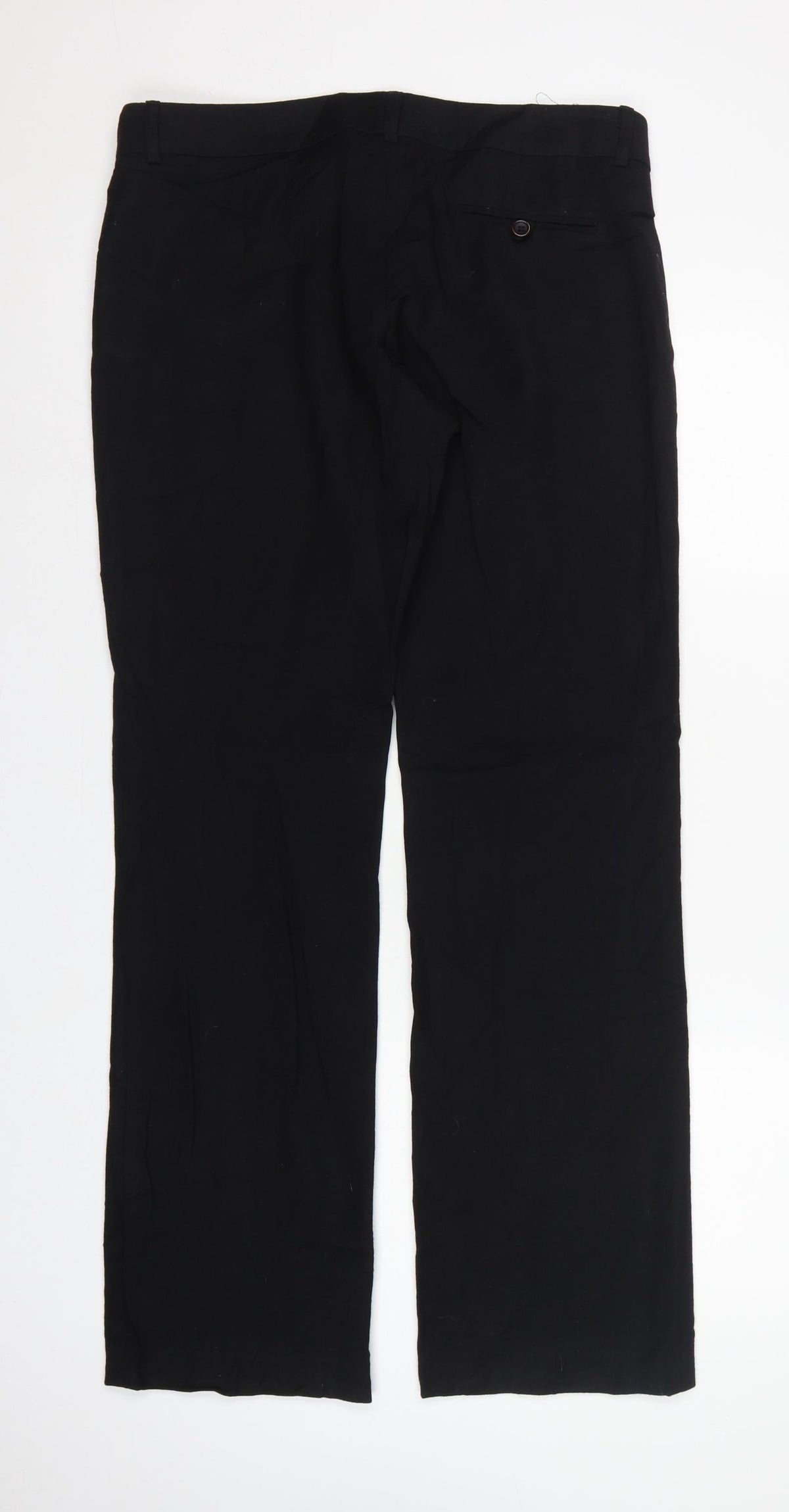 French Connection Women Black Size 14 Tailored Straight Dress Trousers