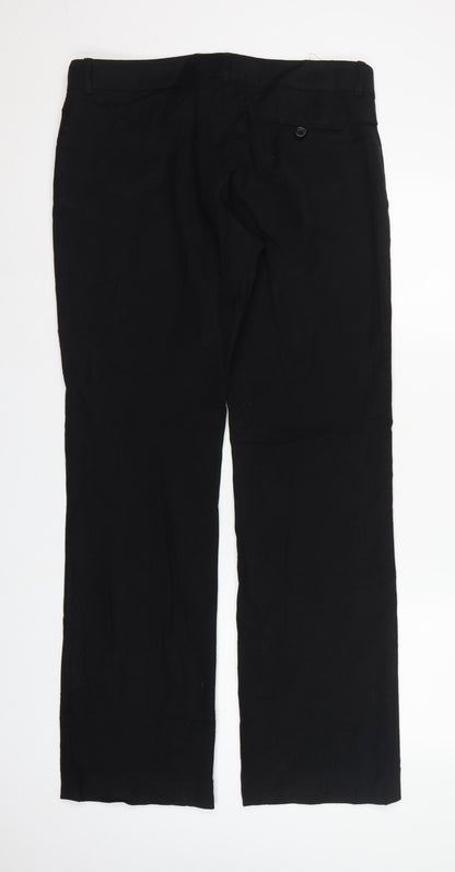 French Connection Women Black Size 14 Tailored Straight Dress Trousers