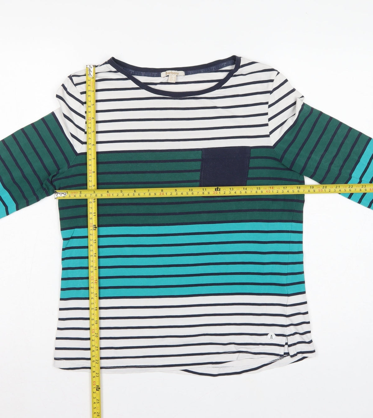 Barbour Women Multicoloured UK 12 Striped Basic Jersey Long Sleeve T-Shirt