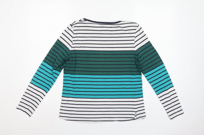 Barbour Women Multicoloured UK 12 Striped Basic Jersey Long Sleeve T-Shirt