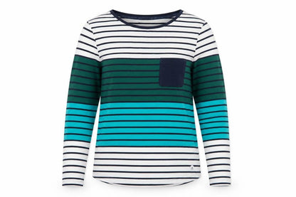 Barbour Women Multicoloured UK 12 Striped Basic Jersey Long Sleeve T-Shirt