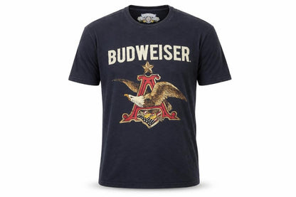 Budweiser Mens Blue Large Vintage Tee Eagle Beer Graphic Print T-Shirt