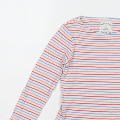 Joules Girls Multicoloured Striped Cotton Long Sleeve Basic Top 7 Years