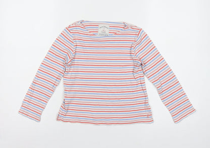 Joules Girls Multicoloured Striped Cotton Long Sleeve Basic Top 7 Years