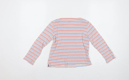 Joules Girls Multicoloured Striped Cotton Long Sleeve Basic Top 7 Years