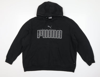 Puma Men’s Black 2XL Pullover Hoodie Logo Graphic Print Pockets