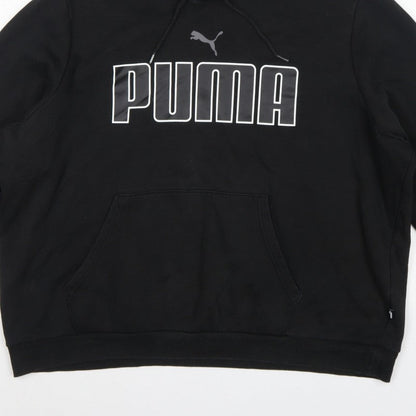 Puma Men’s Black 2XL Pullover Hoodie Logo Graphic Print Pockets