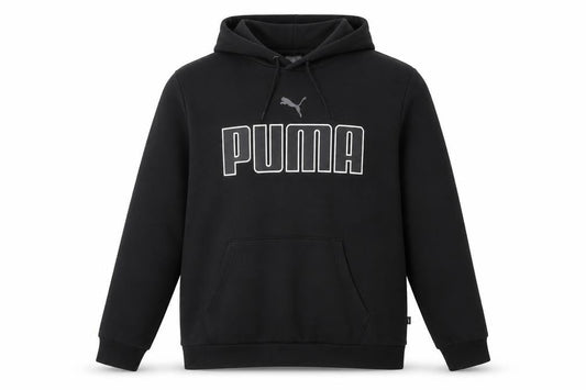 Puma Men’s Black 2XL Pullover Hoodie Logo Graphic Print Pockets