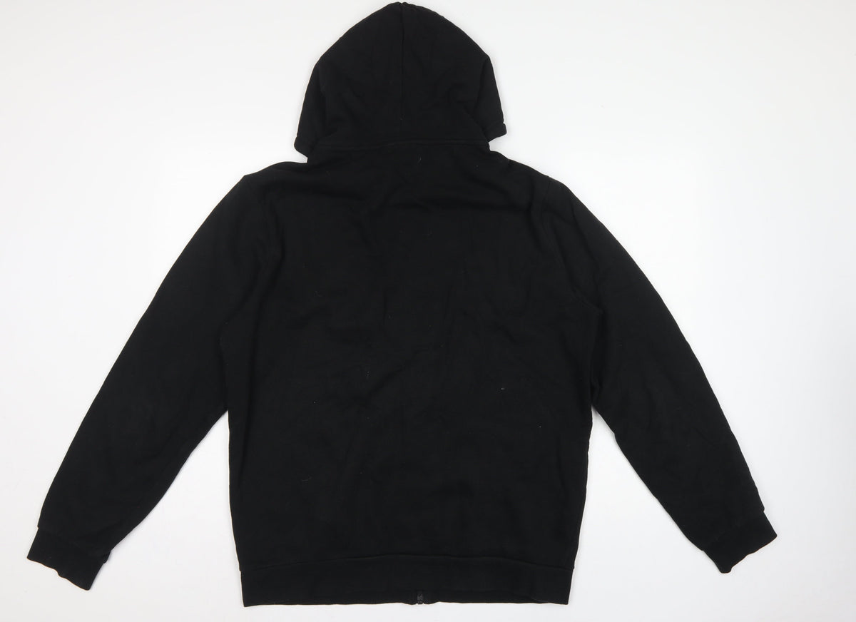 Ellesse Men’s Black XL Full Zip Logo Hoodie Cotton Fleece