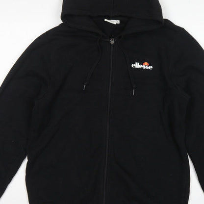 Ellesse Men’s Black XL Full Zip Logo Hoodie Cotton Fleece