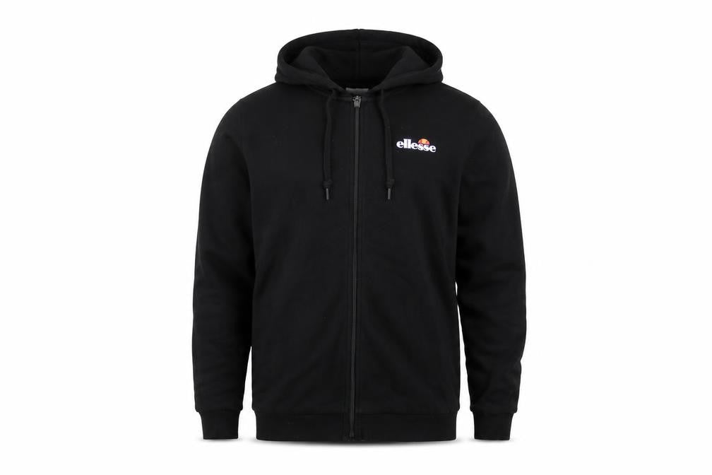Ellesse Men’s Black XL Full Zip Logo Hoodie Cotton Fleece