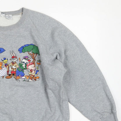 Acme Clothing Co Unisex Grey XL Looney Tunes Graphic Raglan Sweatshirt