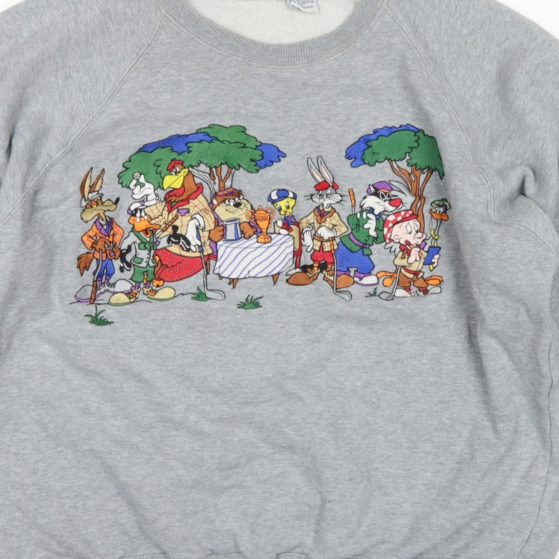 Acme Clothing Co Unisex Grey XL Looney Tunes Graphic Raglan Sweatshirt