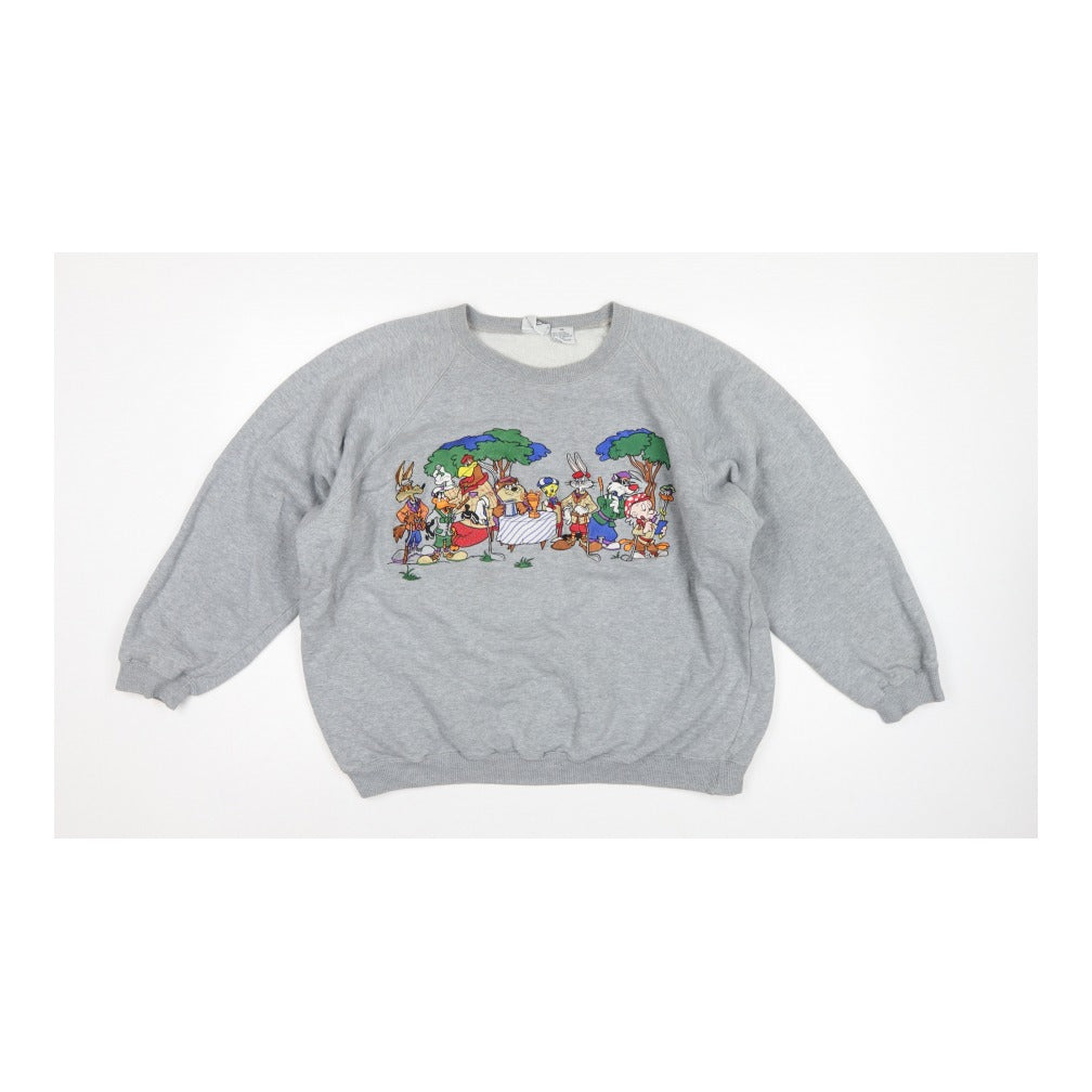 Acme Clothing Co Unisex Grey XL Looney Tunes Graphic Raglan Sweatshirt