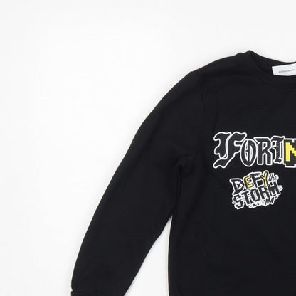 Fortnite Boys Black M Pullover Sweatshirt Graphic Print Long Sleeve