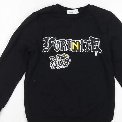 Fortnite Boys Black M Pullover Sweatshirt Graphic Print Long Sleeve