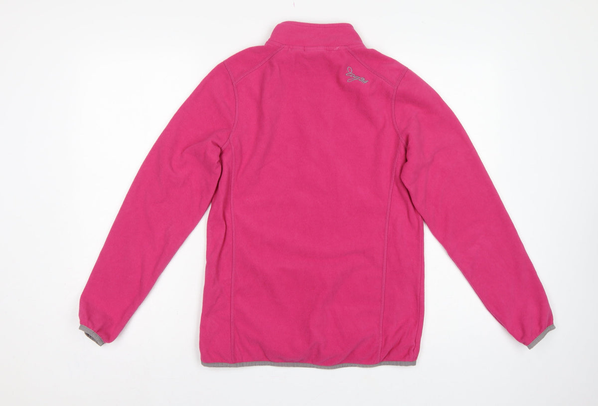 Tog24 Women's Pink UK 10-12 Pullover 1/4 Zip Fleece Sweatshirt