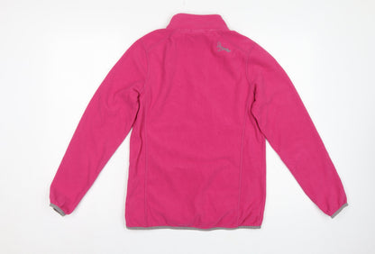 Tog24 Women's Pink UK 10-12 Pullover 1/4 Zip Fleece Sweatshirt