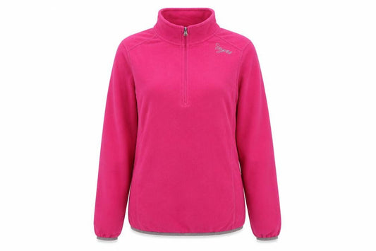 Tog24 Women's Pink UK 10-12 Pullover 1/4 Zip Fleece Sweatshirt