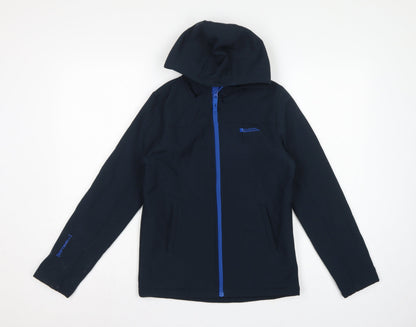 Mountain Warehouse Boys Black 11-12 Years Softshell Hooded Jacket