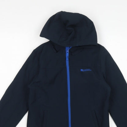Mountain Warehouse Boys Black 11-12 Years Softshell Hooded Jacket