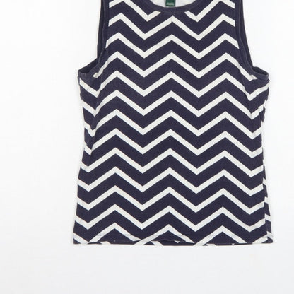 Lauren Ralph Lauren Women Blue White XS Chevron Jersey Tank Top