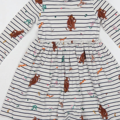 Joules Girls Multicoloured 6 Years Gruffalo Striped Fit & Flare Dress