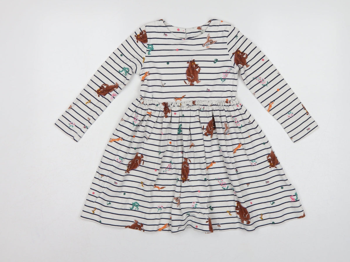 Joules Girls Multicoloured 6 Years Gruffalo Striped Fit & Flare Dress