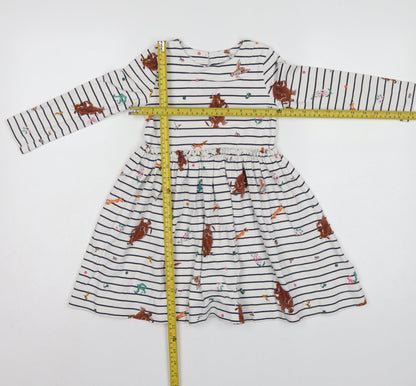 Joules Girls Multicoloured 6 Years Gruffalo Striped Fit & Flare Dress