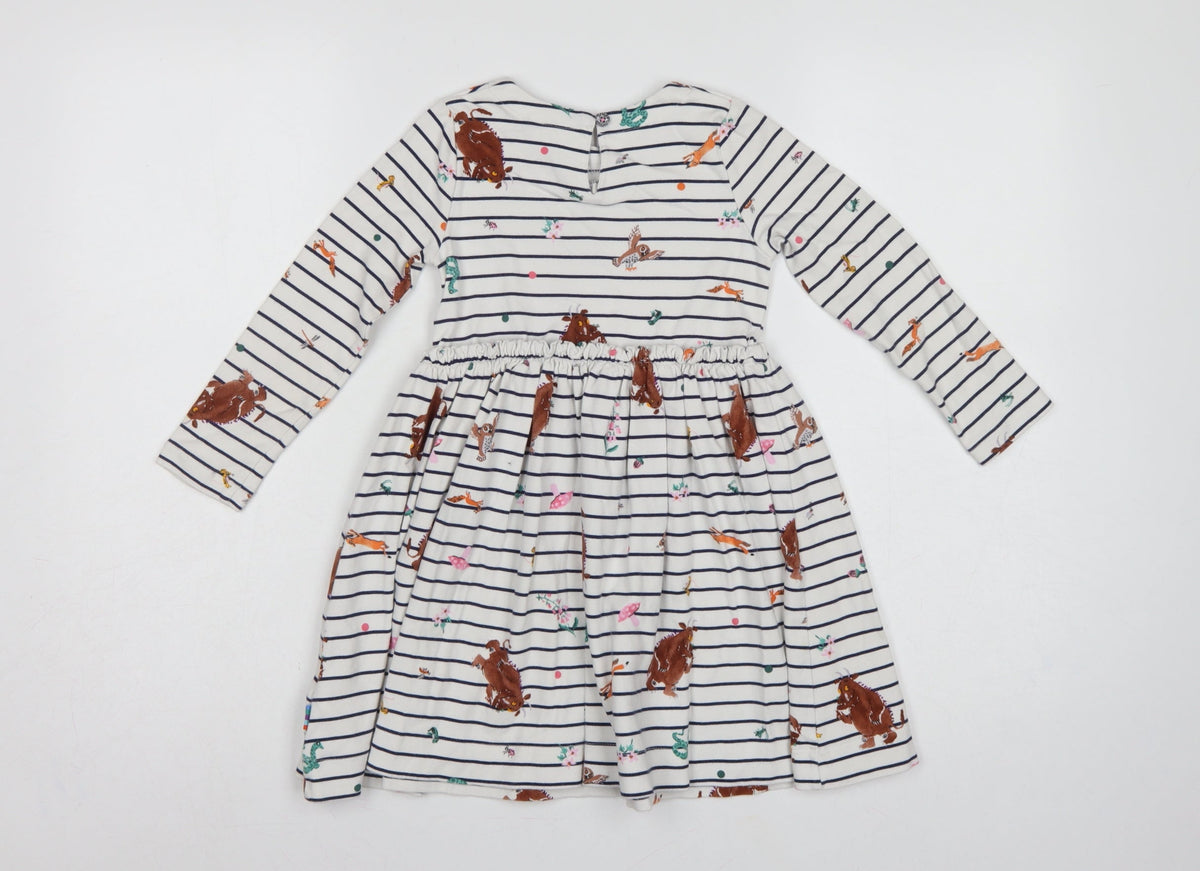 Joules Girls Multicoloured 6 Years Gruffalo Striped Fit & Flare Dress