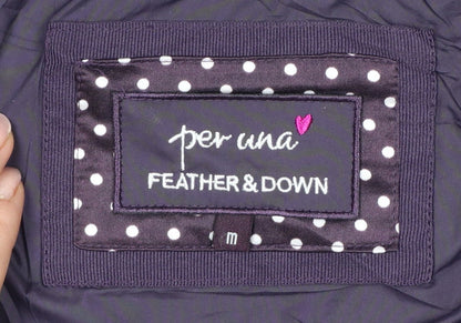 Per Una Women’s Purple M Hooded Down Puffer Jacket Mid-Length