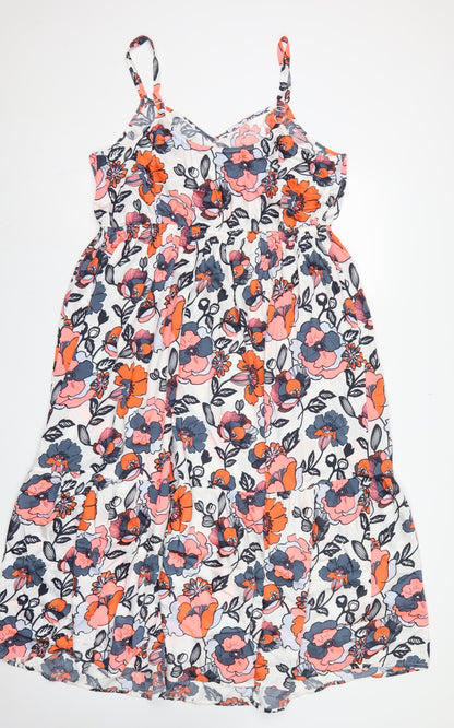 Marks and Spencer Women Multicoloured Floral Maxi Dress UK 20 Ruffle
