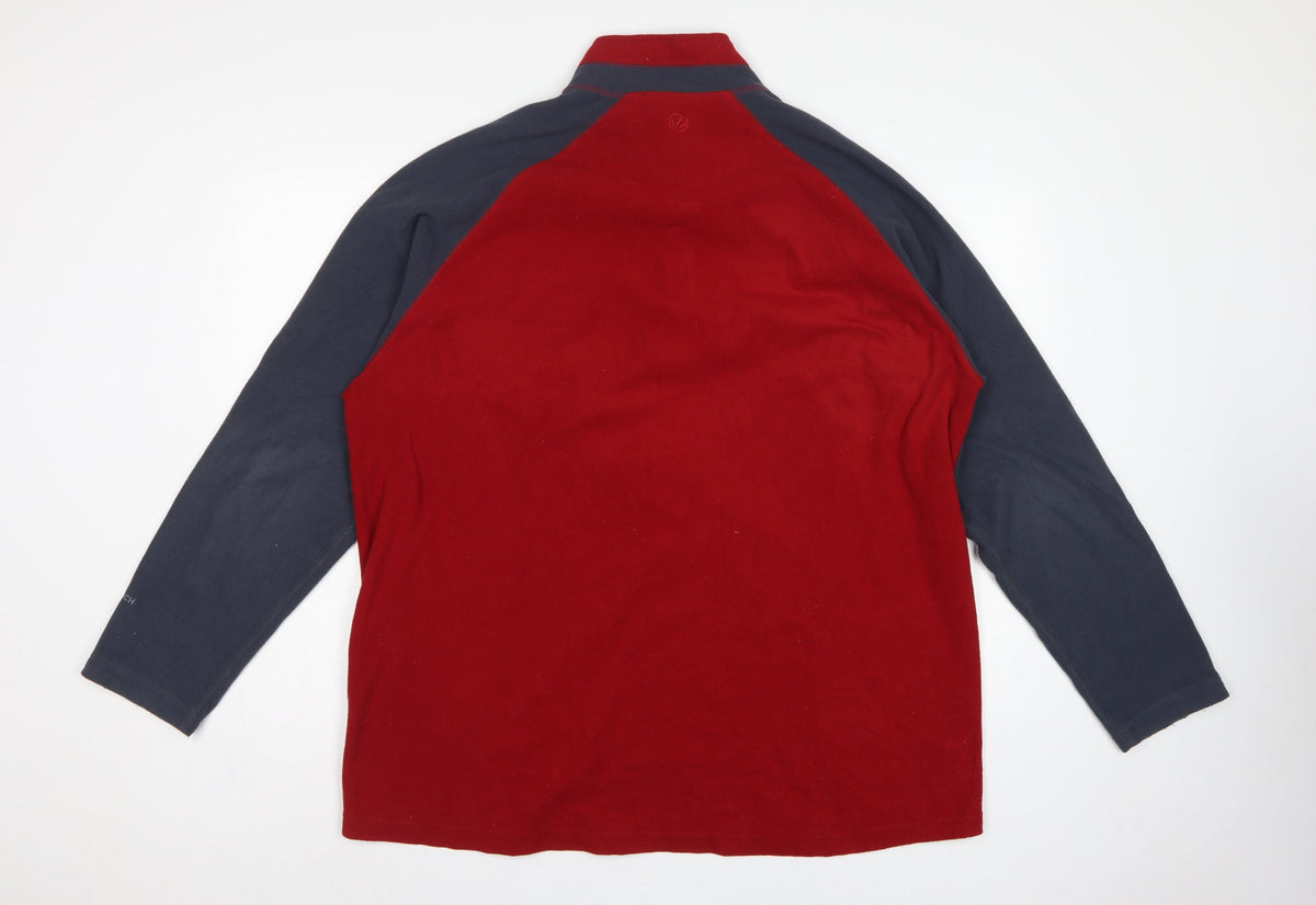 Peter Storm Men's Red Grey 2XL 1/4 Zip Thermal Fleece Sweatshirt