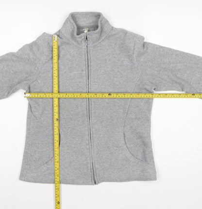 Marks and Spencer Women Grey UK 14 Fleece Full Zip Basic Jacket