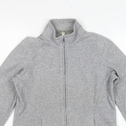 Marks and Spencer Women Grey UK 14 Fleece Full Zip Basic Jacket