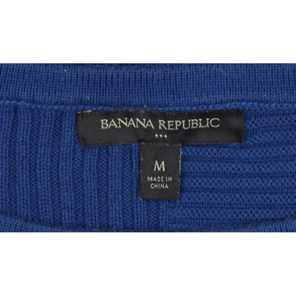 Banana Republic Women Blue M Rib Knit Crew Neck Pullover Jumper