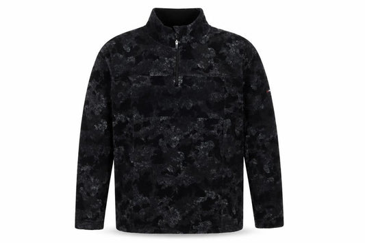 Front view of Parkside Men’s Black Camo XL Half Zip Fleece Sweatshirt