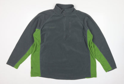 Mountainlife Men’s Grey Green 2XL 1/4 Zip Fleece Pullover Outdoor