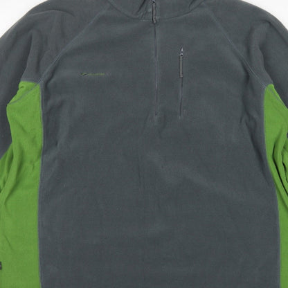 Mountainlife Men’s Grey Green 2XL 1/4 Zip Fleece Pullover Outdoor