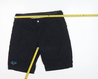 Fox Men's Black L Biker MTB Shorts Adjustable Waist Zip Pockets