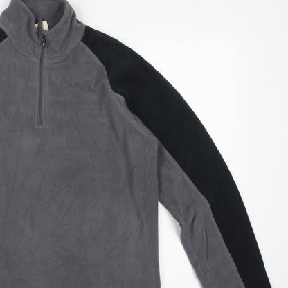 Mountain Warehouse Men’s Grey Black S 1/4 Zip Fleece Sweatshirt