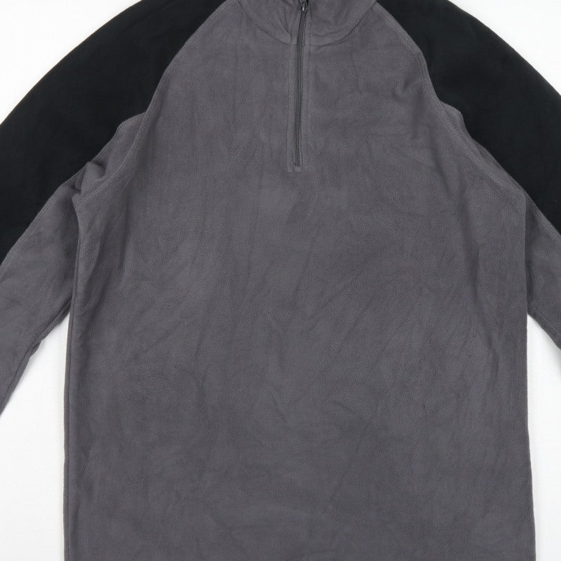 Mountain Warehouse Men’s Grey Black S 1/4 Zip Fleece Sweatshirt