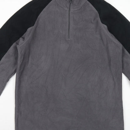Mountain Warehouse Men’s Grey Black S 1/4 Zip Fleece Sweatshirt