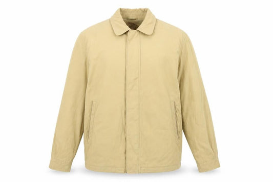 Front view of Benny Men's Beige UK 40 Basic Jacket Full Zip Teflon Microfibre