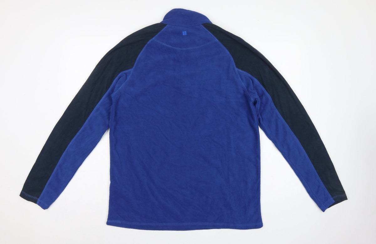 Mountain Warehouse Men’s Blue Black M 1/4 Zip Fleece Sweatshirt